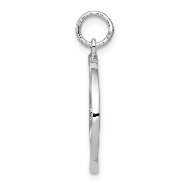14K White Gold Solid Polished New York City in Disc Charm