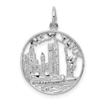 Load image into Gallery viewer, 14K White Gold Solid Polished New York City in Disc Charm
