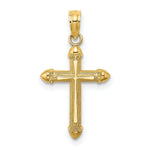 Load image into Gallery viewer, 14K Yellow Gold Polished With Scroll Design Cross Charm Pendant
