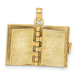 Load image into Gallery viewer, 14K Yellow Gold 3-D With Moveable Pages Prayer Of Jabez Book Charm Pendant
