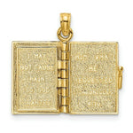 Load image into Gallery viewer, 14K Yellow Gold 3-D With Moveable Pages Prayer Of Jabez Book Charm Pendant
