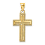 Load image into Gallery viewer, 14K Yellow Gold Diamond-cut Block Cross Charm Pendant

