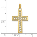 Load image into Gallery viewer, 14K Yellow Gold Filigree Beaded Outline Cross Charm Pendant
