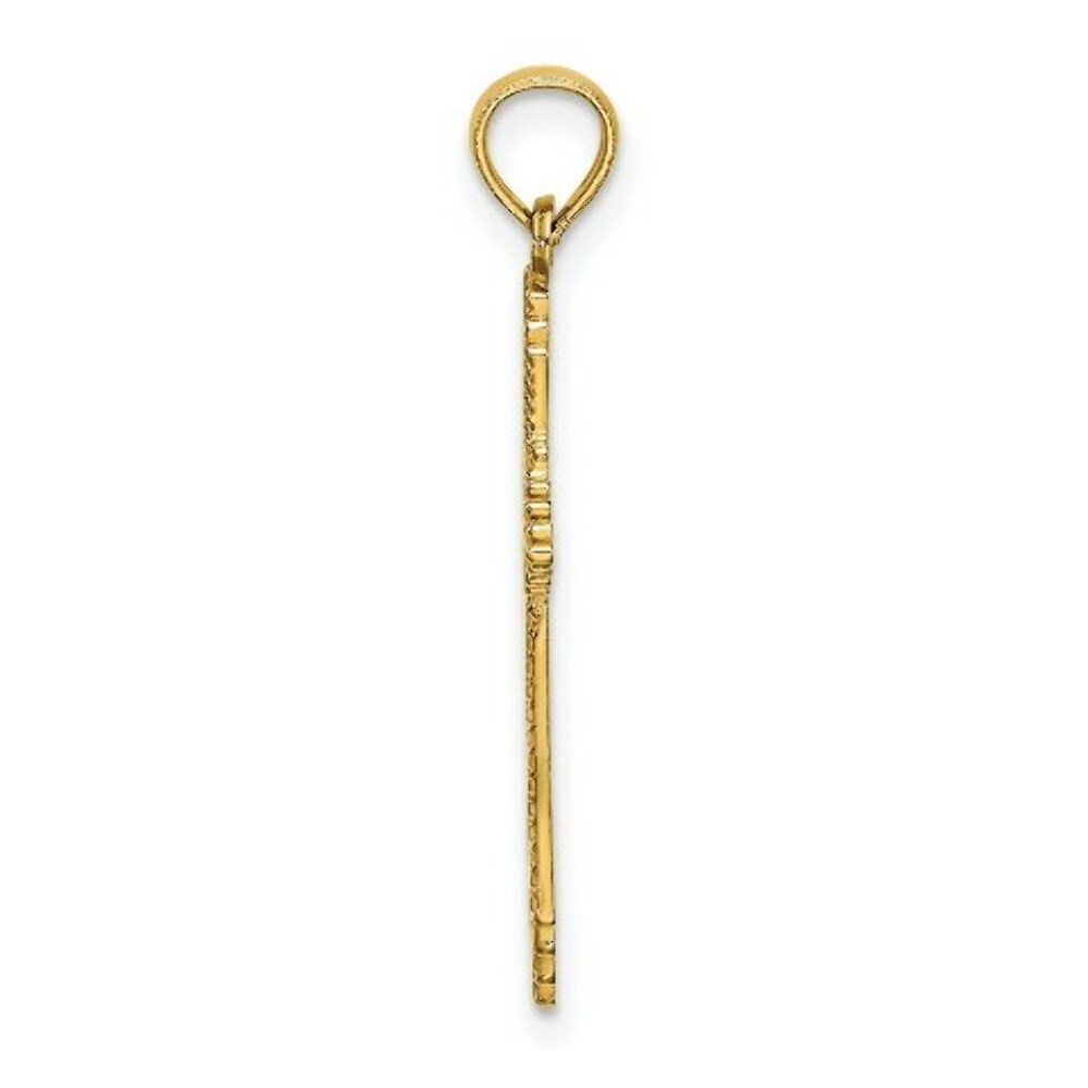 14K Yellow Gold With Pointed Ends Fancy Cross Charm Pendant