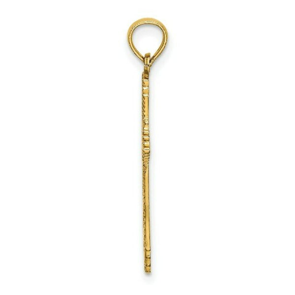 14K Yellow Gold With Pointed Ends Fancy Cross Charm Pendant