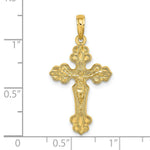 Load image into Gallery viewer, 14K Yellow Gold Diamond-cut Crucifix with Fancy Tips Charm Pendant
