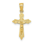 Load image into Gallery viewer, 14K Yellow Gold With Arrow Pointed Ends Crucifix Charm Pendant
