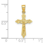 Load image into Gallery viewer, 14K Yellow Gold With Arrow Pointed Ends Crucifix Charm Pendant
