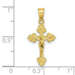 Load image into Gallery viewer, 14K Yellow Gold Crucifix With FANCY TIPS Charm Pendant
