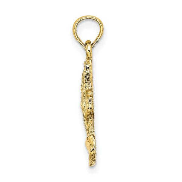 14K Yellow Gold 2-D Praying Hands Charm Pendant