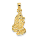 Load image into Gallery viewer, 14K Yellow Gold 2-D Praying Hands Charm Pendant
