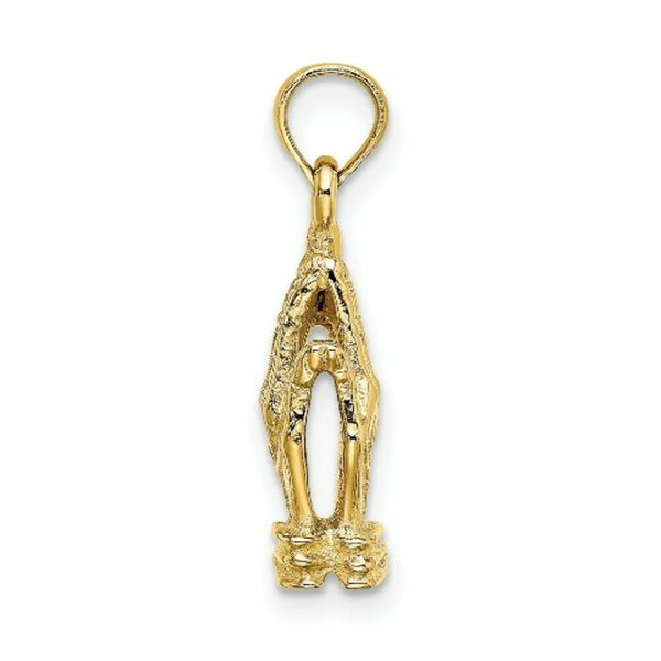 14K Yellow Gold 3-D Praying Hands Charm Pendant