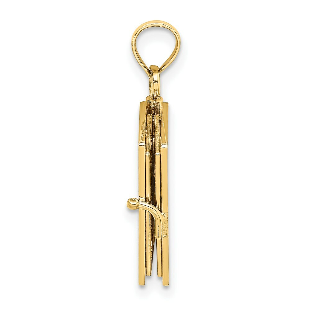 14K Yellow Gold 3-D Moveable Santa Biblia Book/Spanish Bible Charm Pendant