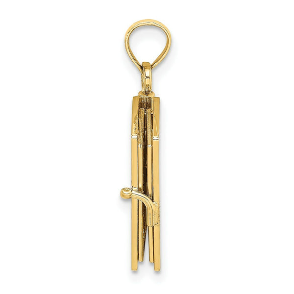 14K Yellow Gold 3-D Moveable Santa Biblia Book/Spanish Bible Charm Pendant