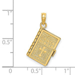 Load image into Gallery viewer, 14K Yellow Gold 3-D Moveable Santa Biblia Book/Spanish Bible Charm Pendant
