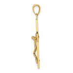 Load image into Gallery viewer, 14K Yellow Gold Textured Swirl Design Crucifix Charm Pendant
