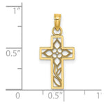 Load image into Gallery viewer, 14K Yellow Gold Flower In Cross Charm Pendant
