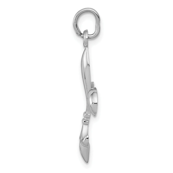 14K White Gold Polished Fleur De Lis Charm