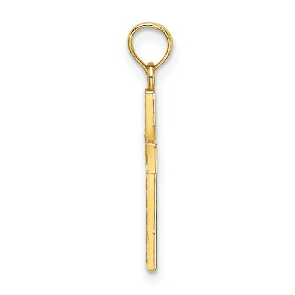 14K Yellow Gold Diamond-cut EDGE & FILIGREE CENTER Cross Charm Pendant