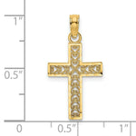 Load image into Gallery viewer, 14K Yellow Gold Diamond-cut EDGE &amp; FILIGREE CENTER Cross Charm Pendant
