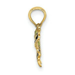 Load image into Gallery viewer, 14K Yellow Gold Small Stained Glass Butterfly Charm Pendant
