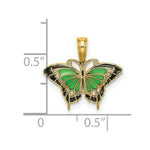Load image into Gallery viewer, 14K Yellow Gold Small Stained Glass Butterfly Charm Pendant
