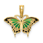 Load image into Gallery viewer, 14K Yellow Gold Small Stained Glass Butterfly Charm Pendant
