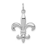 Load image into Gallery viewer, 14K White Gold Solid Polished 3-Dimensional Fleur de Lis Charm
