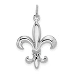 Load image into Gallery viewer, 14K White Gold Solid Polished 3-Dimensional Fleur de Lis Charm

