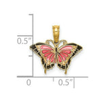 Load image into Gallery viewer, 14K Yellow Gold Small Stained Glass Pink Butterfly
