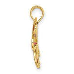 Load image into Gallery viewer, 14K Yellow Gold With Multi-Color Stained Glass &amp; Beaded Wings Butterfly Charm Pendant
