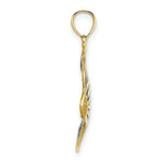 Load image into Gallery viewer, 14K Yellow Gold With Blue Stainded Glass Accent Angelfish Charm Pendant
