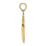 Load image into Gallery viewer, 14K Yellow Gold Blue Stained Glass Tapered Cross Charm Pendant
