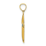 Load image into Gallery viewer, 14K Yellow Gold Green Stained Glass Tapered Cross Charm Pendant
