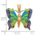 Load image into Gallery viewer, 14K Yellow Gold Enameled Butterfly Pendant
