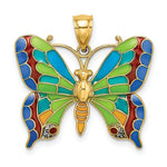 Load image into Gallery viewer, 14K Yellow Gold Enameled Butterfly Pendant
