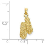 Load image into Gallery viewer, 14K Yellow Gold Key West Double Flip Flop Charm Pendant
