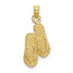 Load image into Gallery viewer, 14K Yellow Gold Key West Double Flip Flop Charm Pendant

