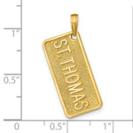 Load image into Gallery viewer, 14K Yellow Gold St. Thomas License Plate Pendant
