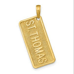 Load image into Gallery viewer, 14K Yellow Gold St. Thomas License Plate Pendant
