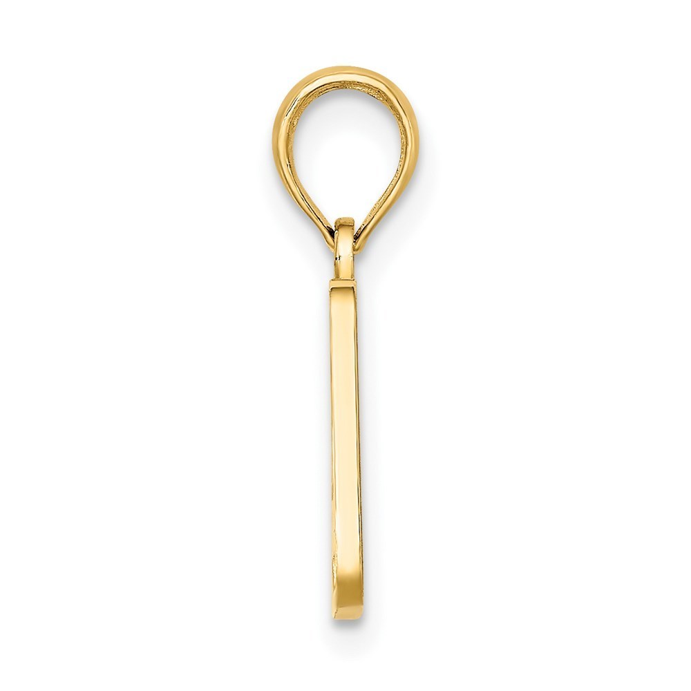 14K Yellow Gold OBX North Carolina License Plate Charm Pendant