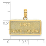 Load image into Gallery viewer, 14K Yellow Gold OBX North Carolina License Plate Charm Pendant
