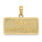 Load image into Gallery viewer, 14K Yellow Gold OBX North Carolina License Plate Charm Pendant
