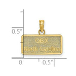 Load image into Gallery viewer, 14K Yellow Gold OBX NORTH CAROLINA LICENSE PLATE Charm Pendant
