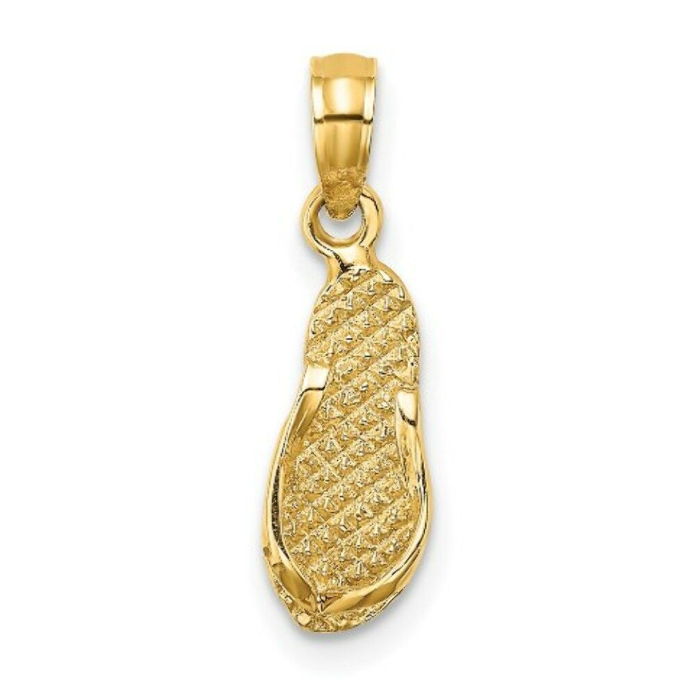 14K Yellow Gold Key West Flip Flop Charm Pendant