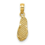 Load image into Gallery viewer, 14K Yellow Gold Key West Flip Flop Charm Pendant
