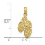 Load image into Gallery viewer, 14K Yellow Gold Marco Island Reversible Flip Flops Pendant
