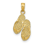 Load image into Gallery viewer, 14K Yellow Gold Marco Island Reversible Flip Flops Pendant
