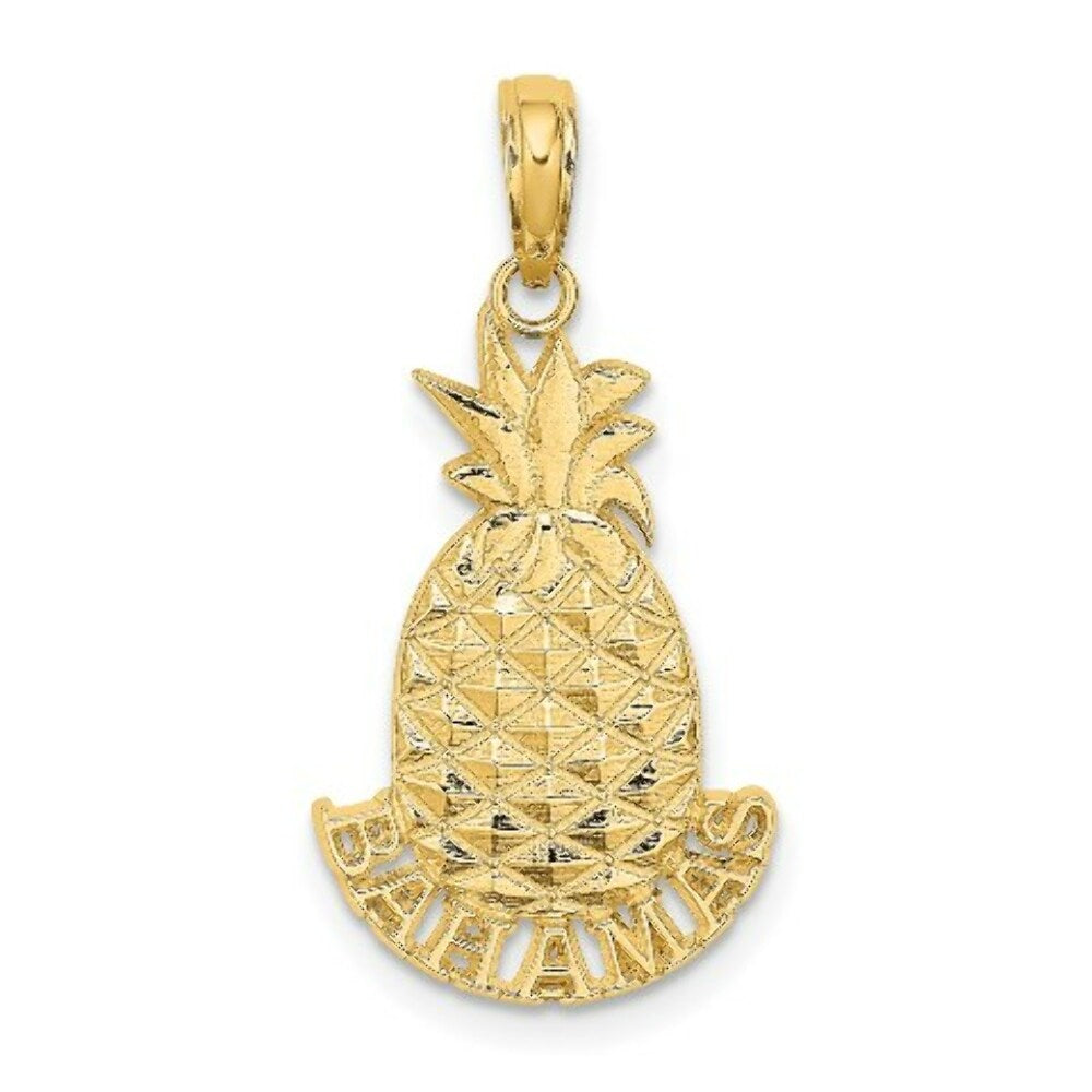 14K Yellow Gold 2-D Bahamas Pineapple Charm Pendant