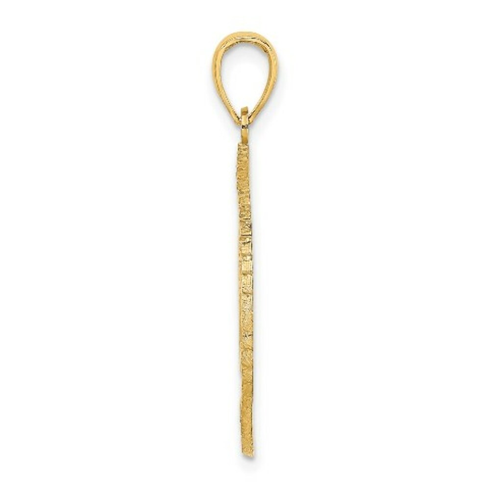 14K Yellow Gold Bahamas Crest In Textured Frame Charm Pendant